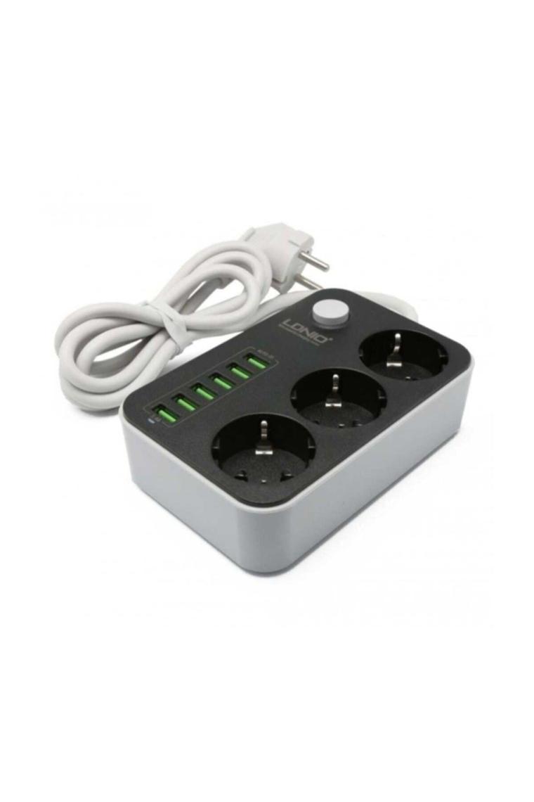 Mate SE3631 USB Akım Korumalı Priz 3 Power - 6 USB Soket  1.6 Metre