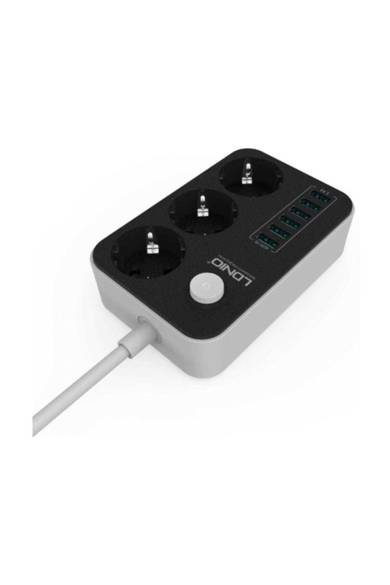 Mate SE3631 USB Akım Korumalı Priz 3 Power - 6 USB Soket  1.6 Metre