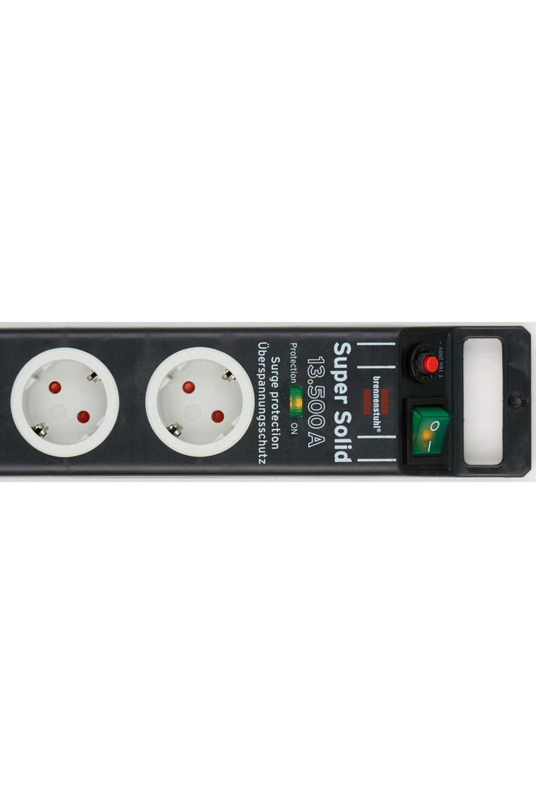 Brennenstuhl Super Solid Surge Protection 13.500 A 8Li Priz Siyah