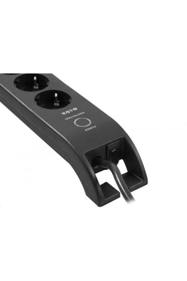 S-link SPG3040 900 Joule 4'lü 2 m Siyah Akım Korumalı Priz