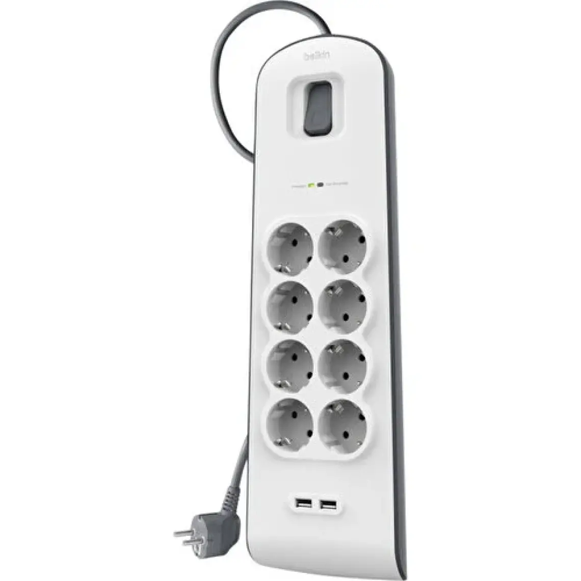 Belkin BSV804VF2M 8'li 2M Akım Korumalı Priz + 2x2.4A USB Girişi