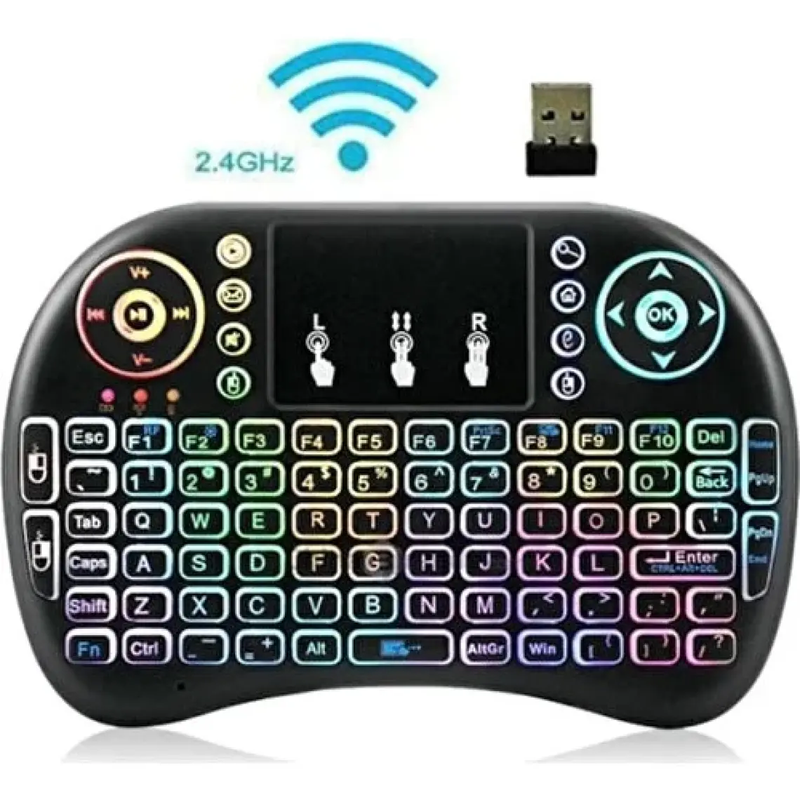 DNR Kablosuz Bluetooth Türkçe Siyah Mini Klavye Mouse Smart Tv Box