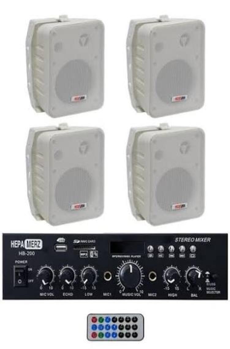 Lastvoice Ekonomi Wall Paket-4W Anfi ve Duvar Hoparlörü Seti (1 ANFİ + 4 HOPARLÖR)