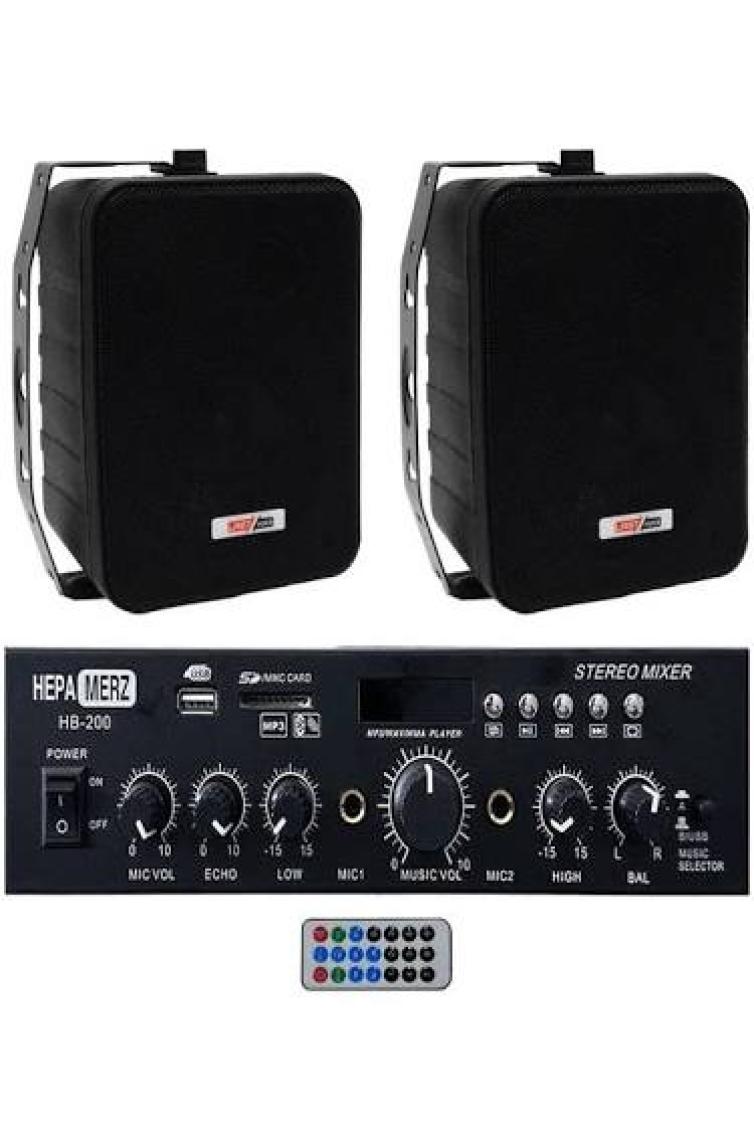 Lastvoice Ekonomi Wall Paket-2B Anfi ve Duvar Hoparlörü Seti (1 ANFİ + 2 HOPARLÖR)