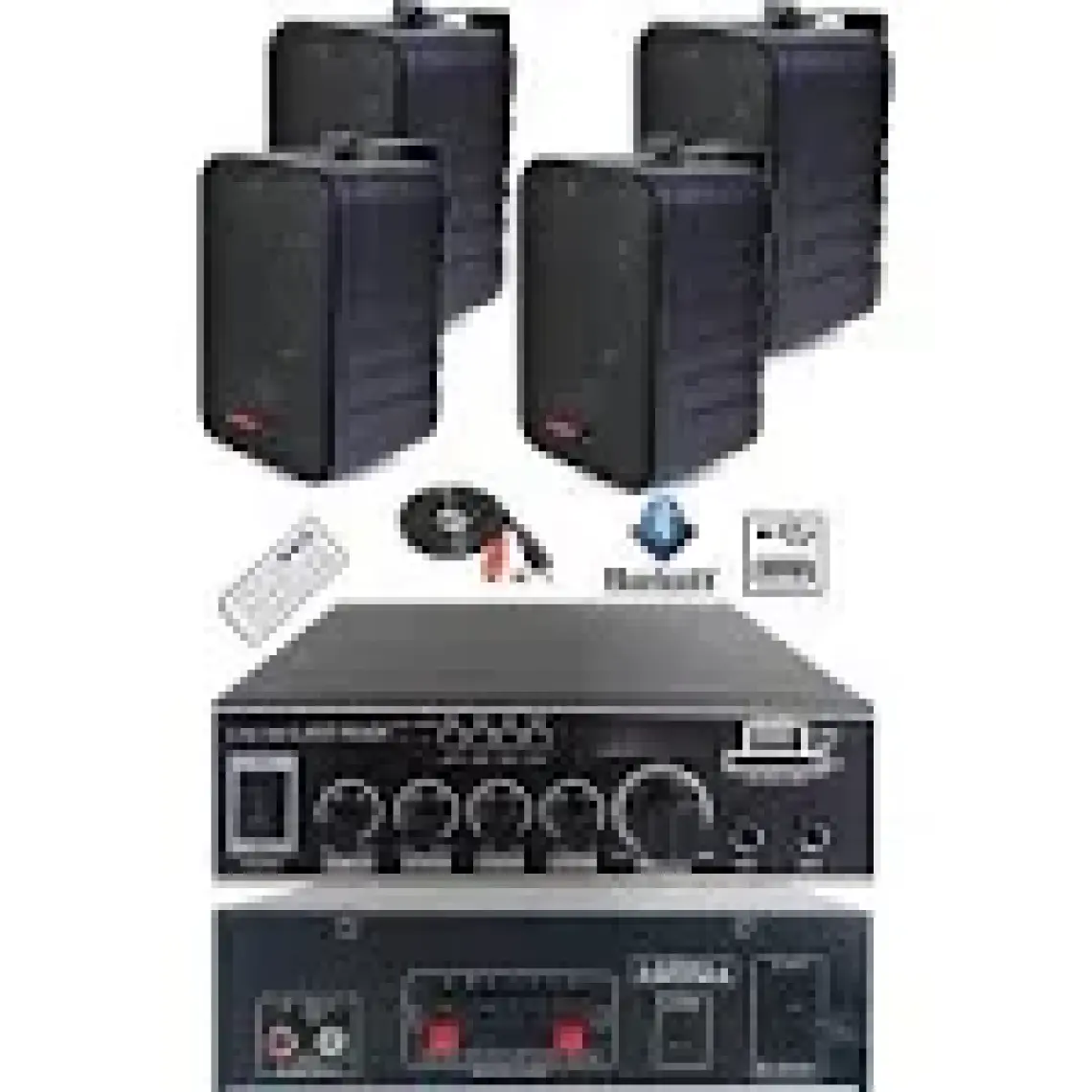 Lastvoice Ekonomi Wall Paket-4B Anfi ve Duvar Hoparlörü Seti (1 ANFİ + 4 HOPARLÖR)