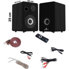 Maxword RM-400BK Aktif Stüdyo Referans Monitörü 4 İNÇ ÇİFT Bluetooth USB 140 Watt