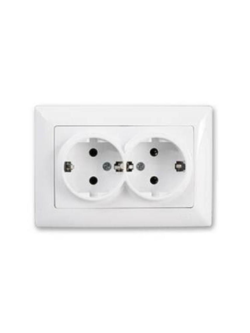 Günsan Elektrik Visage Beyaz İkili Topraklı Priz