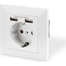 Digitus DA-70613 Sıva Altı Priz 2x USB Port 1x Topraklı Fiş Yuvası