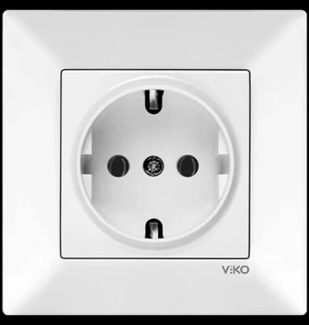 Viko 90967008 -  Karre Topraklı Priz Beyaz Çerçeveli
