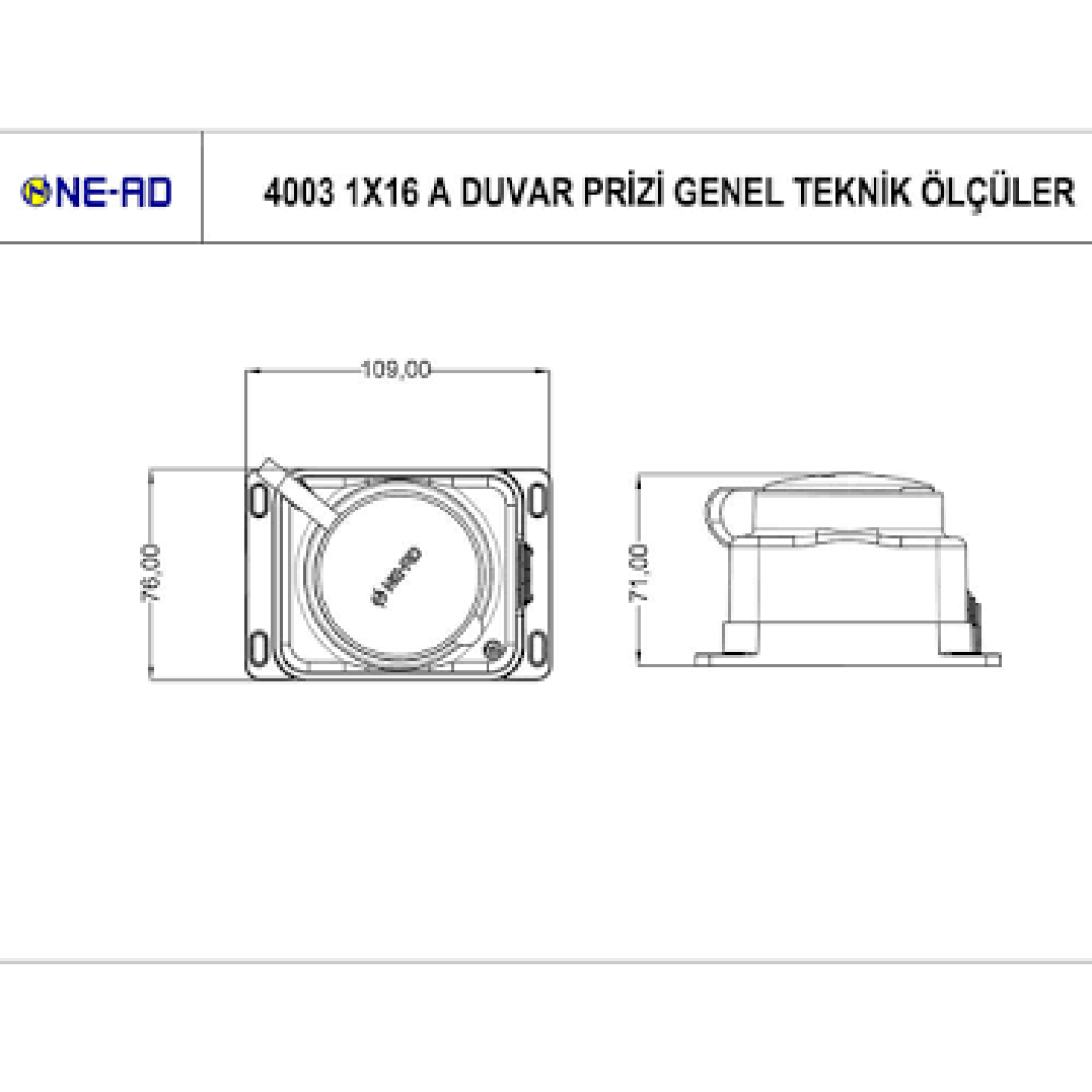 Nead 1*16A Duvar Prizi