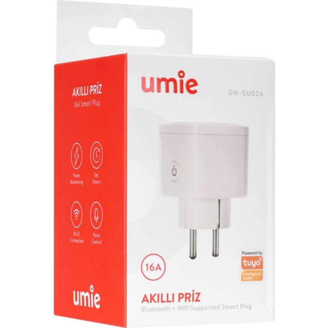 UMIE UM-EU02A 16 Amper Enerji Izleme Bleutooth+Wifi Tuya Destekli Akıllı Priz