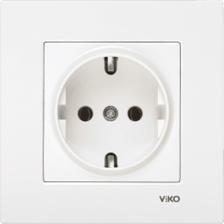 Viko 90967008 -  Karre Topraklı Priz Beyaz Çerçeveli