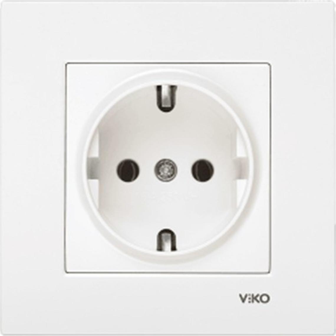Viko 90967008 -  Karre Topraklı Priz Beyaz Çerçeveli