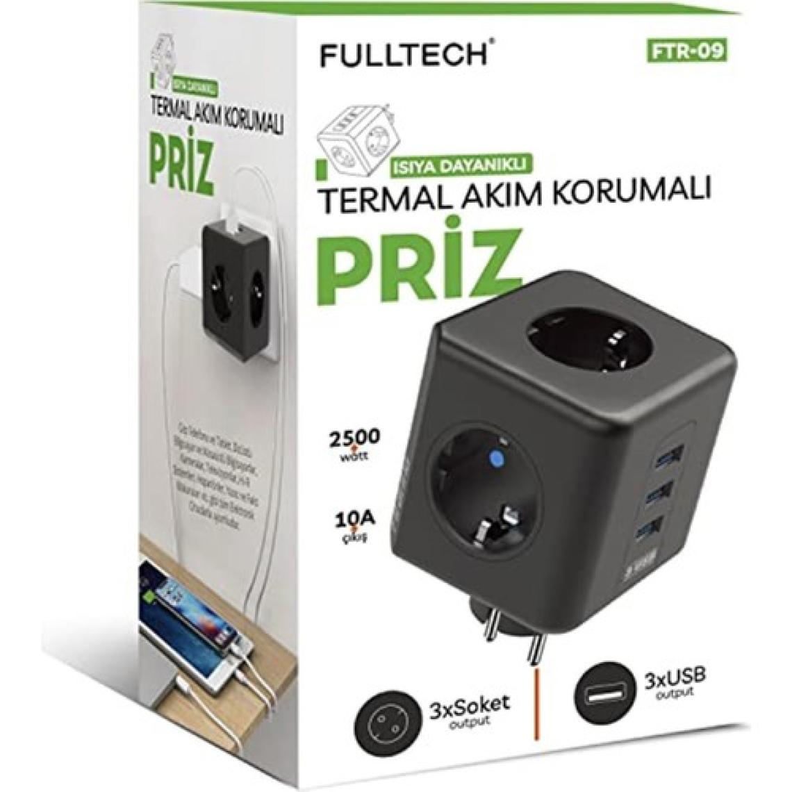 Genel Termal Akım Korumalı Isıya Dayanıklı 3'lü Duvar Tipi Priz 3 x Usb, 3'lü Usb'li Küp Duvar Priz Ftr-0