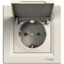 Schneider Electric Asfora Topraklı Priz Krem Çerçeveli