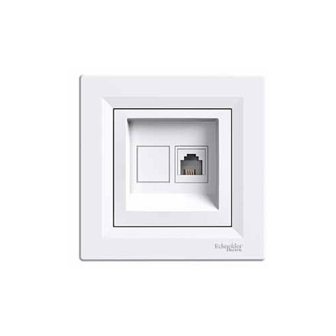 Schneider Electric Asfora 1*Rj11 Beyaz Çerçeveli