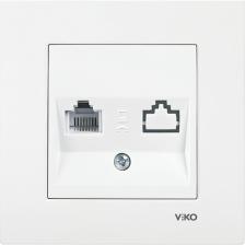 Viko Karre Beyaz Nümeris Telefon Prizi Rj11 (Çerçeveli)
