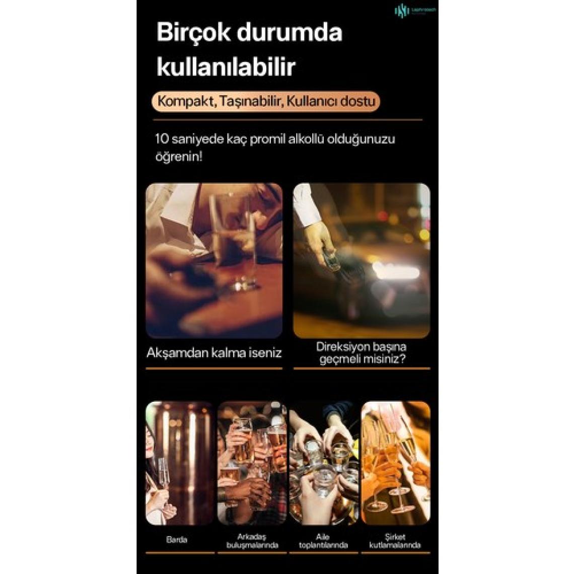 Laphrotech J2 Yeni Promil Ölçer Portatif Temassız Tasarım Dijital LCD Promil Ölçer Alkolmetre Alkol Ölçüm Cihazı