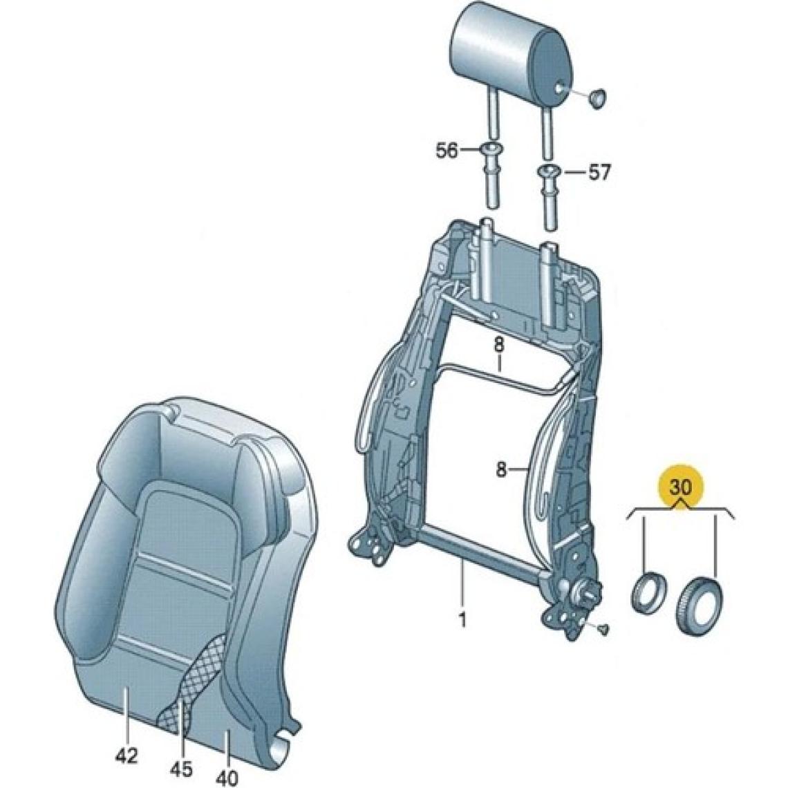 Gkl Volkswagen Jetta Koltuk Sırt Yatırma Makarası Siyah (2006 - 2010) 1J0881671H