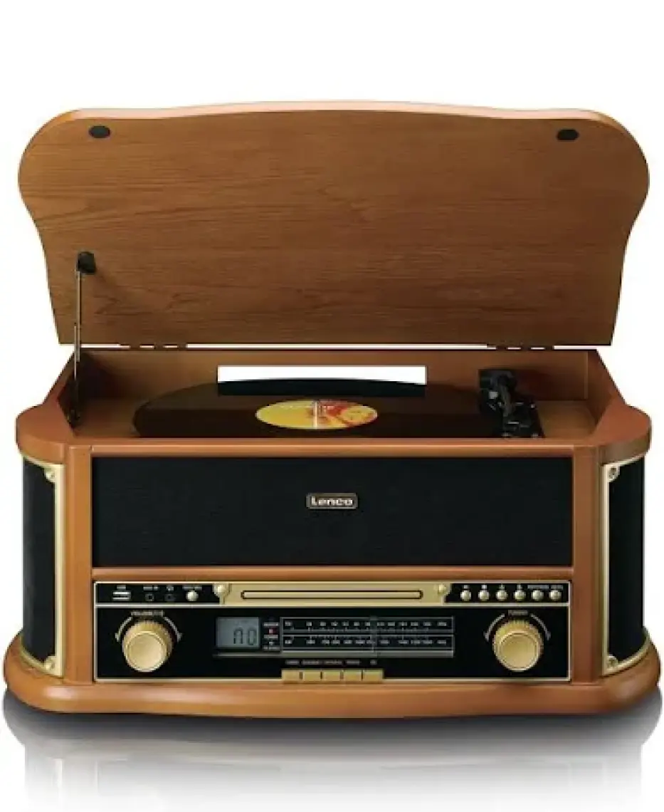 Lenco TCD-2551WD - Ahşap Retro Bluetooth Pikap