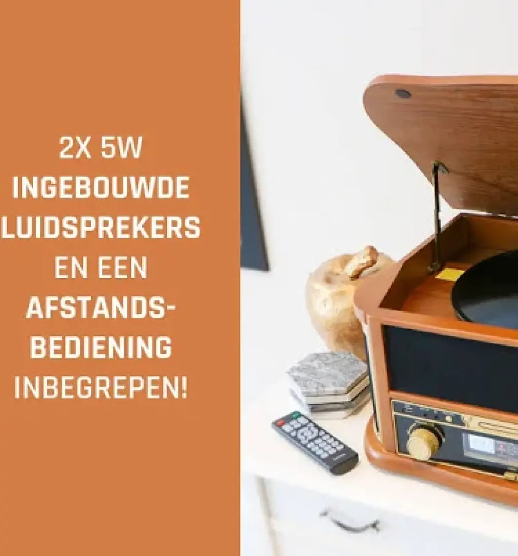 Lenco TCD-2551WD - Ahşap Retro Bluetooth Pikap