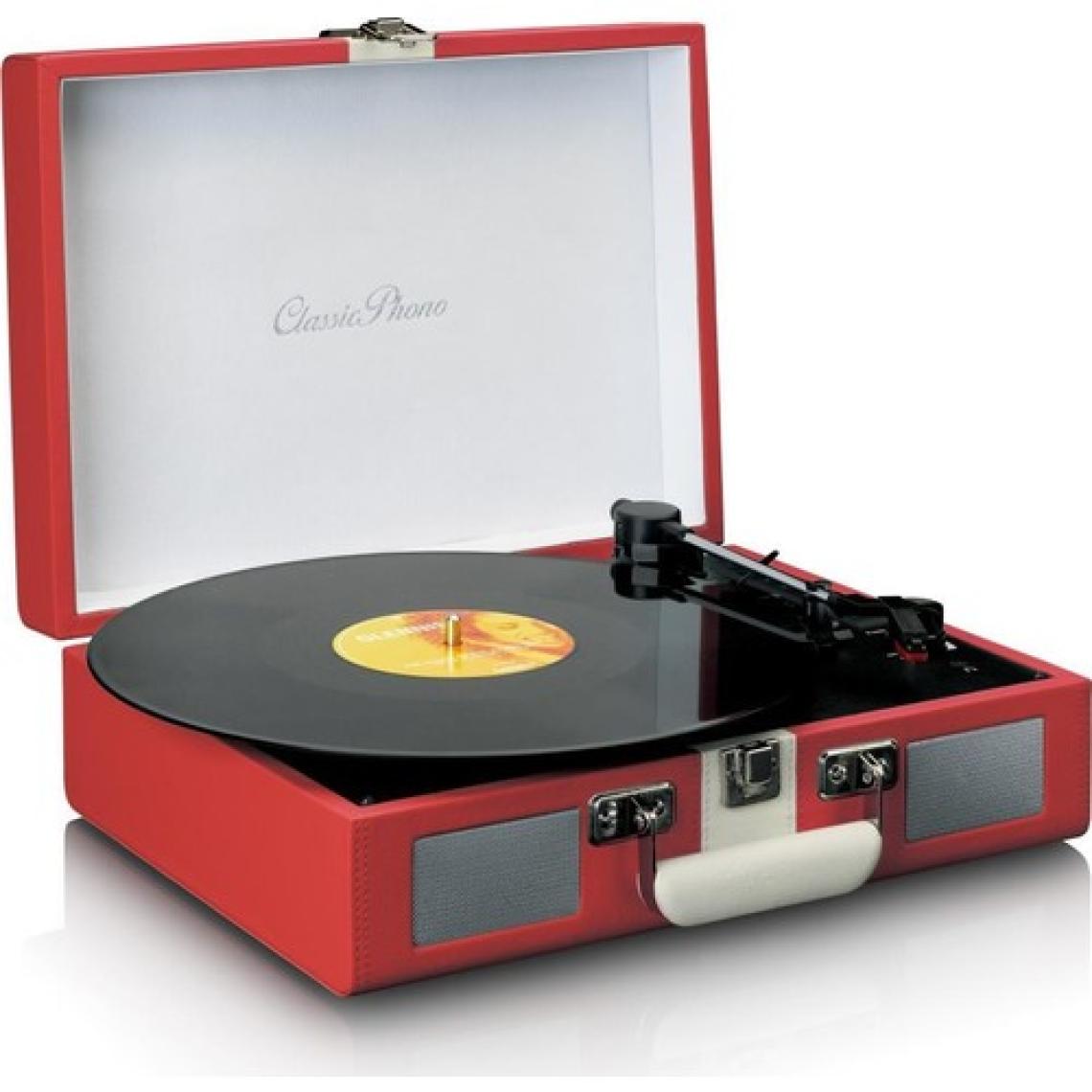 Lenco Classic Phono TT-110 kırmızı Hoparlörlü Bluetoothlu Retro Pikap Plak Çalar