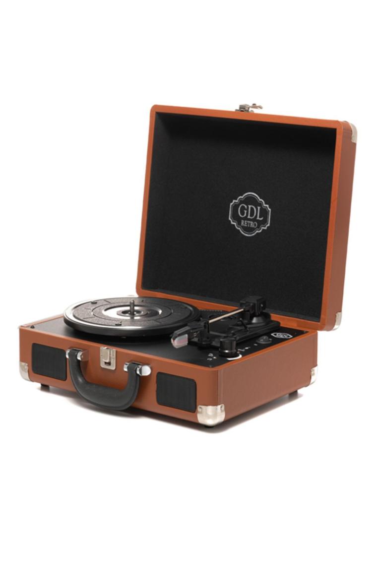GDL Retro Plak Çalar T317B - Pro (Kahve-Bluetooth-Şarjlı)