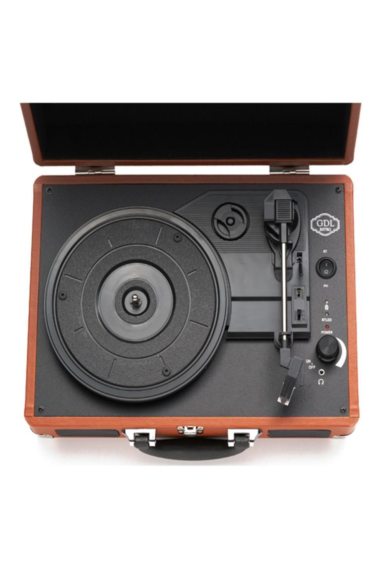 GDL Retro Plak Çalar T317B - Pro (Kahve-Bluetooth-Şarjlı)