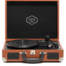 GDL Retro Plak Çalar T317B - Pro (Kahve-Bluetooth-Şarjlı)