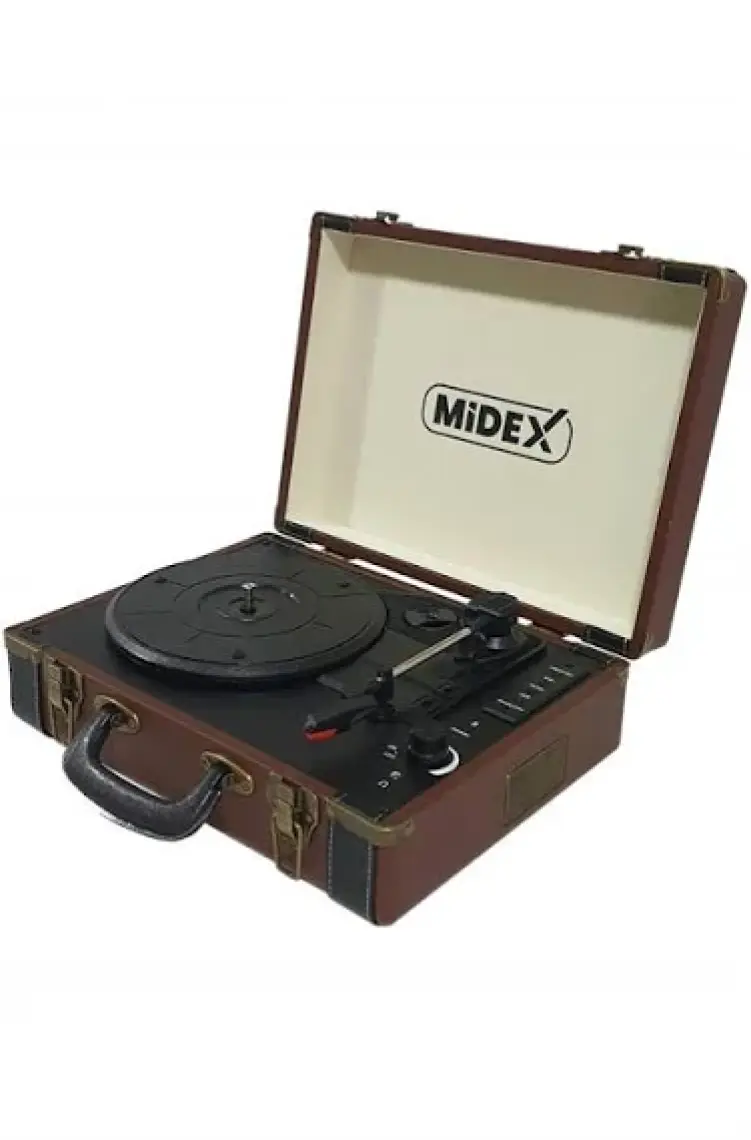 Midex Mtx-101BN Nostaljik Retro Pikap Plak Çalar Şarjlı ve Bluetooth'lu