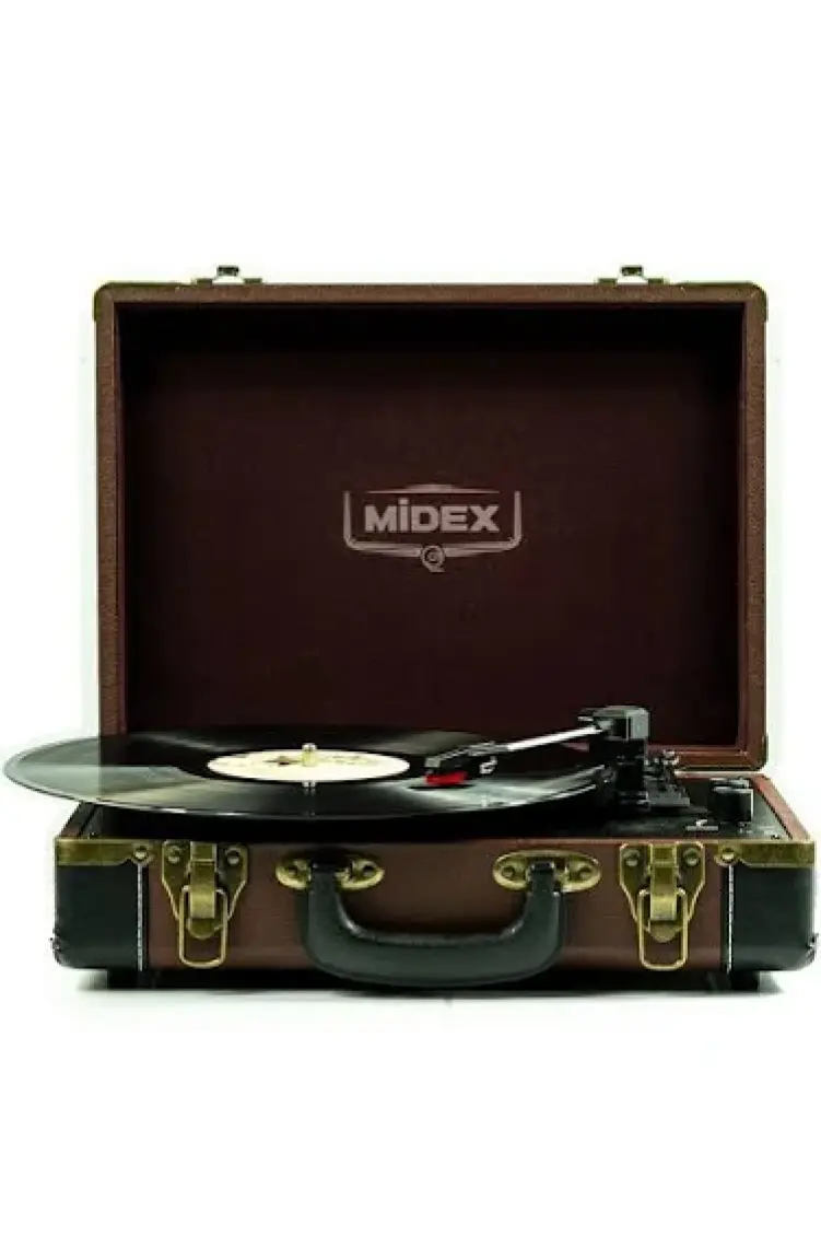 Midex Mtx-101BN Nostaljik Retro Pikap Plak Çalar Şarjlı ve Bluetooth'lu