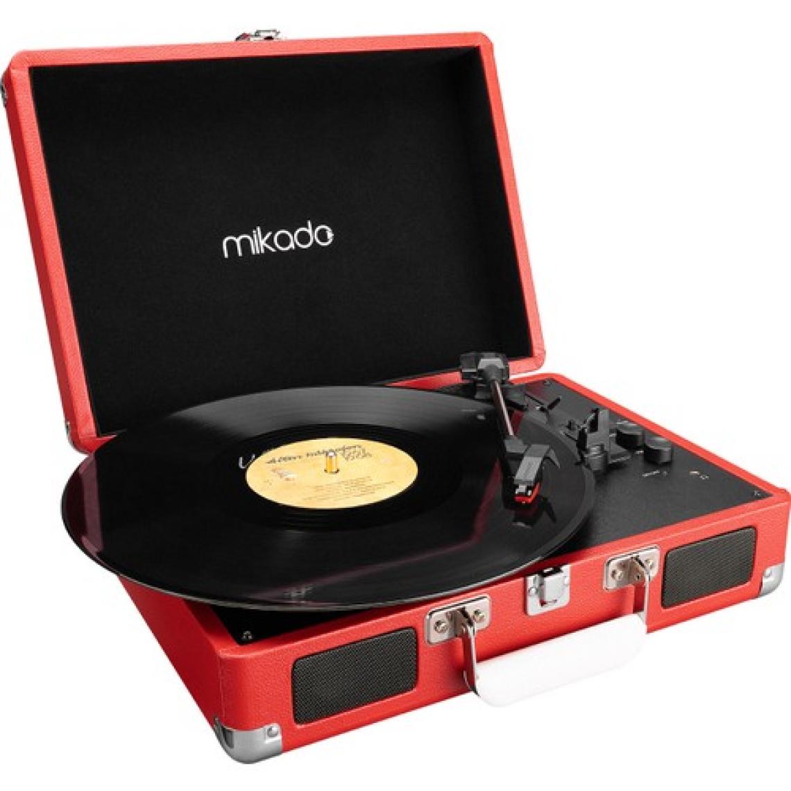 Mikado Nostalgia MN-P317 Kırmızı Turntable + Rca + Bluetooth Destekli Pikap