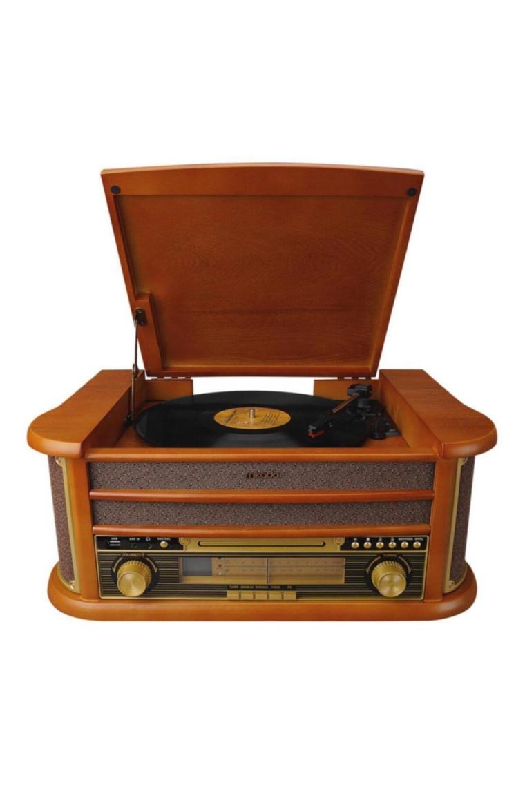 Mikado Nostalgia MN-P325 Dönence Pikap Ahşap 2X5 W Stereo Speaker MP3 Çalar USB-Radyo-CD-Kaset -BT Müzik Kutusu