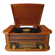 Mikado Nostalgia MN-P325 Dönence Pikap Ahşap 2X5 W Stereo Speaker MP3 Çalar USB-Radyo-CD-Kaset -BT Müzik Kutusu