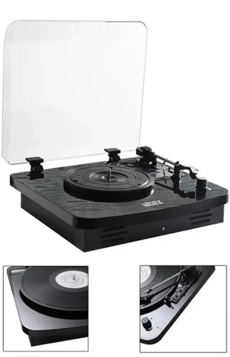 Midex Mtx-356 Nostaljik Pikap Plak Çalar (Şarjlı Bluetooth Aux Hoparlörlü 3 Devir) İğne Dahil