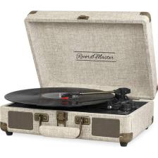 Record Master ST14012 Retro Pikap - Bej -  Bluetooth ve Şarj Özellikli  -Kumaş Kaplama- Tüm Plak Türlerini Çalabilme