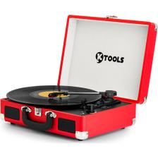 Ktools Nostalgia Bluetooth K344 Retro Deri Çantalı Pikap Kırmızı