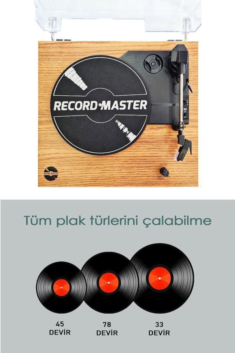 Record Master TT202J Pikap - Bluetooth Özellikli - Tüm Plaklar Ile Uyumlu