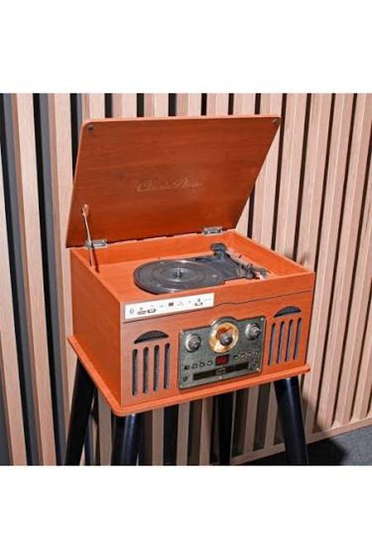 Lenco TCD-2600 Ahşap Dahili Hoparlörü FM Radyo CD Player ve Bluetooth Pikap