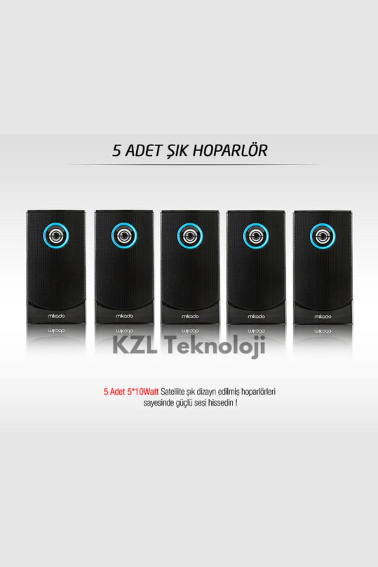 Mikado MD-381BT 40W Usb+Sd+Fm 5+1 Ses Sistemi