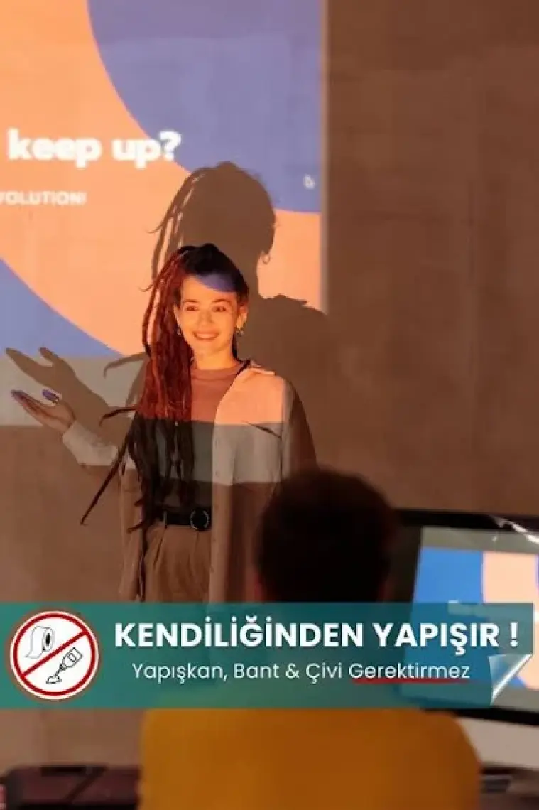 Pi Papers 150 x 220 cm Yapışkansız Çivisiz Tutunan Projeksiyon Perdesi, Ev Sineması,duvar Projeksiyon Perdesi