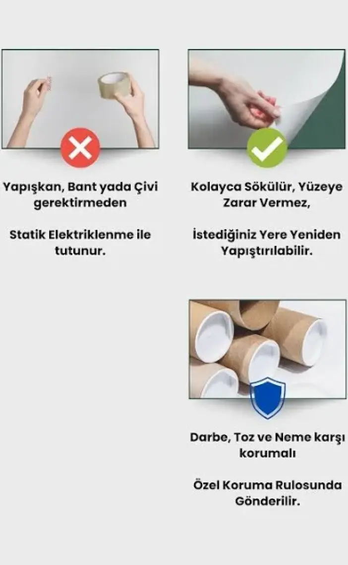 Pi Papers 150 x 220 cm Yapışkansız Çivisiz Tutunan Projeksiyon Perdesi, Ev Sineması,duvar Projeksiyon Perdesi