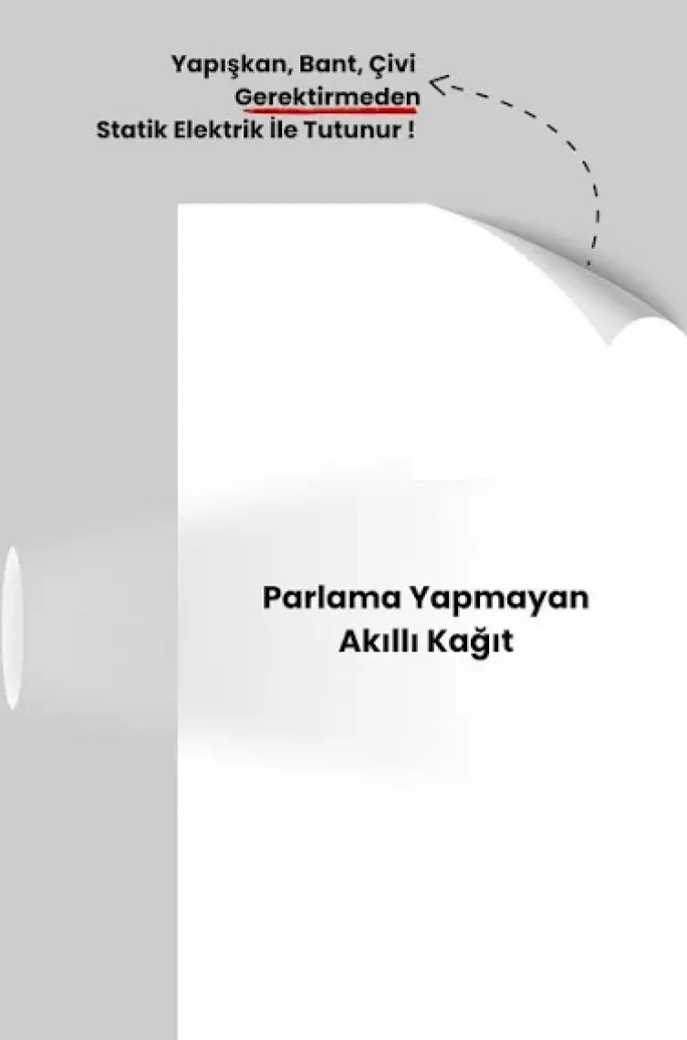 Pi Papers 150 x 220 cm Yapışkansız Çivisiz Tutunan Projeksiyon Perdesi, Ev Sineması,duvar Projeksiyon Perdesi