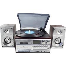 Knstar KN-120 Kumandalı Hoparlörlü Bluetoothlu Cd'li Kaset USB Radyo Özellikli Pikap