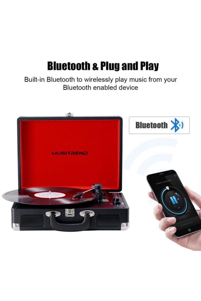 Musitrend MT316UB Retro Pikap - Şarj / Bluetooth / USB Giriş - 33, 45, 78 Devir