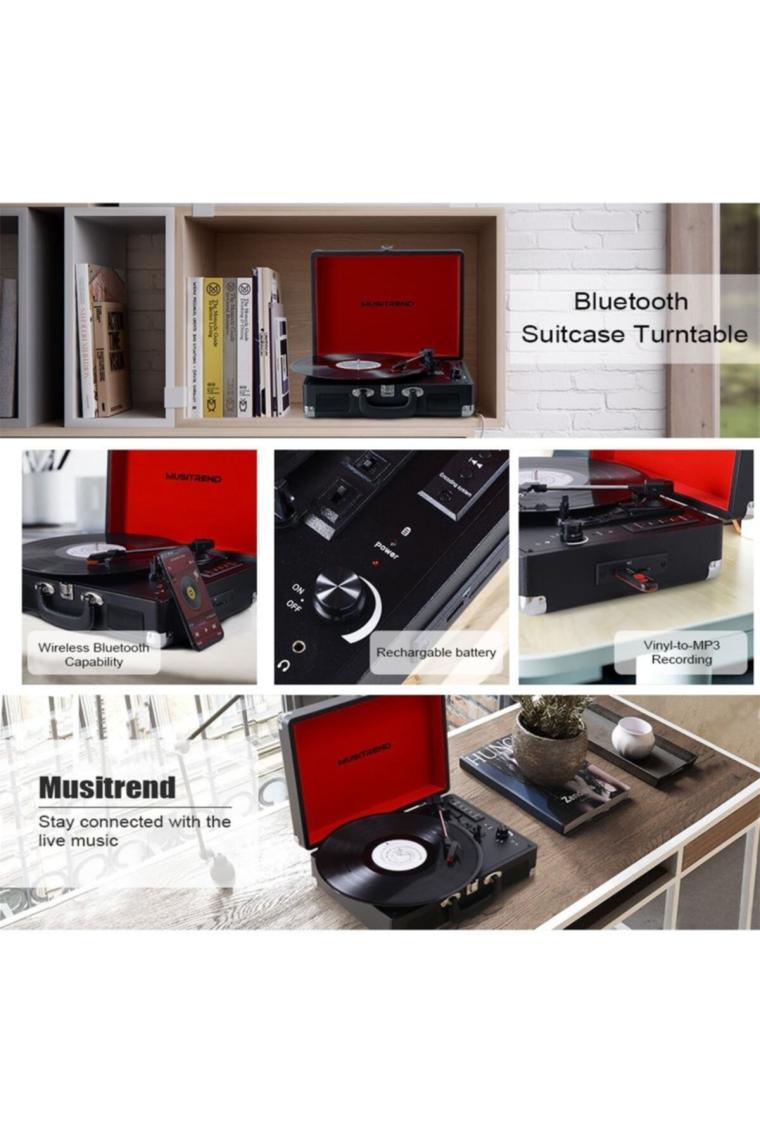 Musitrend MT316UB Retro Pikap - Şarj / Bluetooth / USB Giriş - 33, 45, 78 Devir
