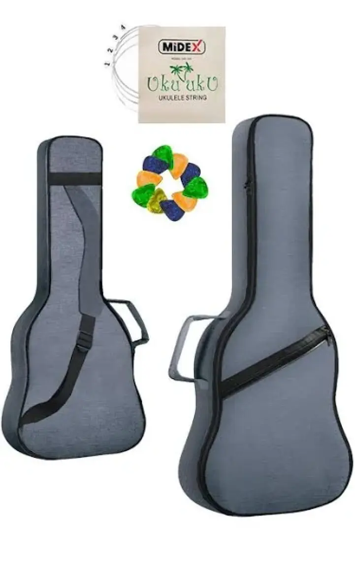 Midex CS-24 Concert Ukulele Çantası Gigbag Soft Case Kılıf (10 Pena ve Takım Tel Hediye)