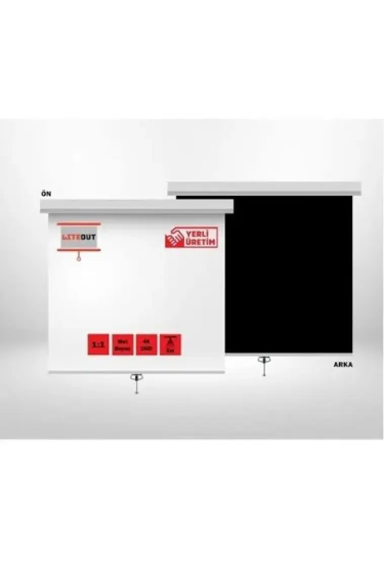 LiteOut 160x160 cm Storlu Manuel Projeksiyon Perdesi
