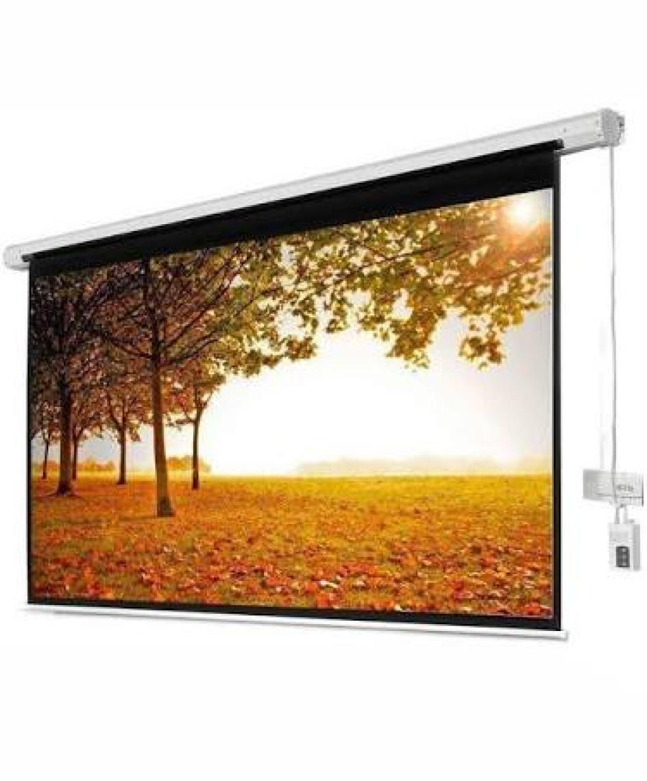 Xbright 240x200cm Motorlu Uzaktan Kumandalı Projeksiyon Perdesi (Arkası Siyah Fonlu) BE-240
