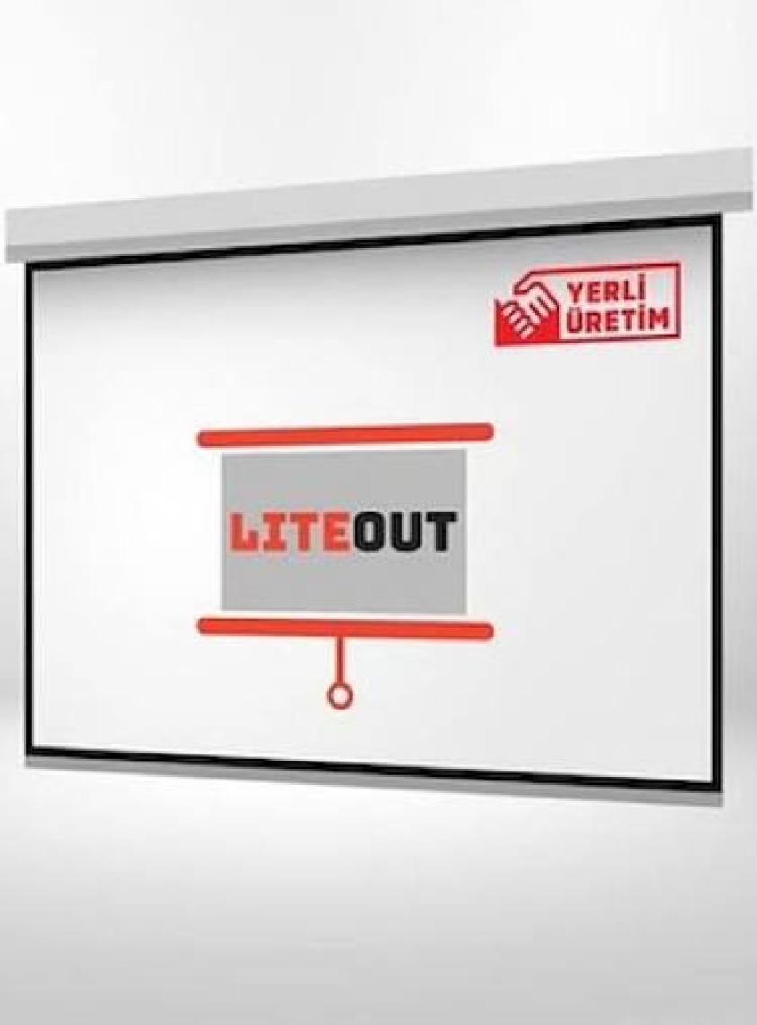 LiteOut LO180M 180x180 cm Motorlu Beyaz Standart Projeksiyon Perdesi (Kumanda Dahil)
